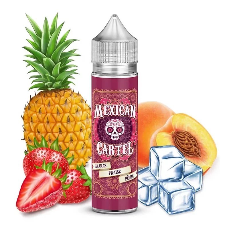Premix Mexican Cartel 50/60ml - Ananas Fraise Pêche | Eliq Vapoteur