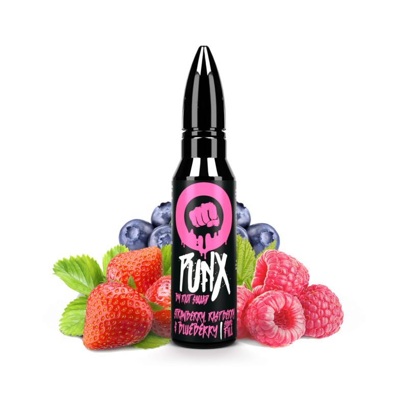Premix Riot Squad Punx 50/60ml - Strawberry, Raspberry & Blueberry | Eliq Vapoteur