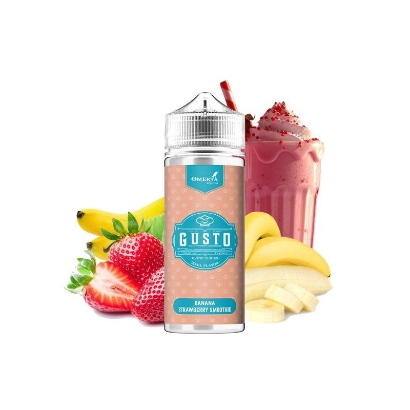 Premix Gusto by Omerta Liquids 100/120ml - Banana Strawberry Smoothie | Eliq Vapoteur