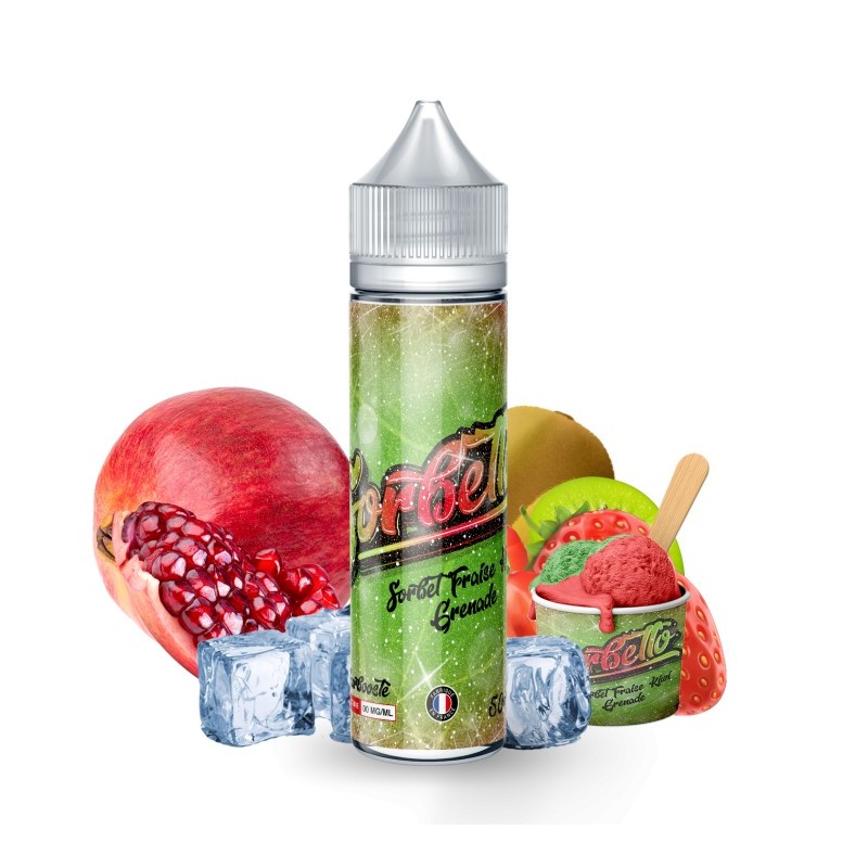 Premix Sorbetto 50/75ml - Strawberry Kiwi Pomegranate Sorbet | Eliq Vapoteur