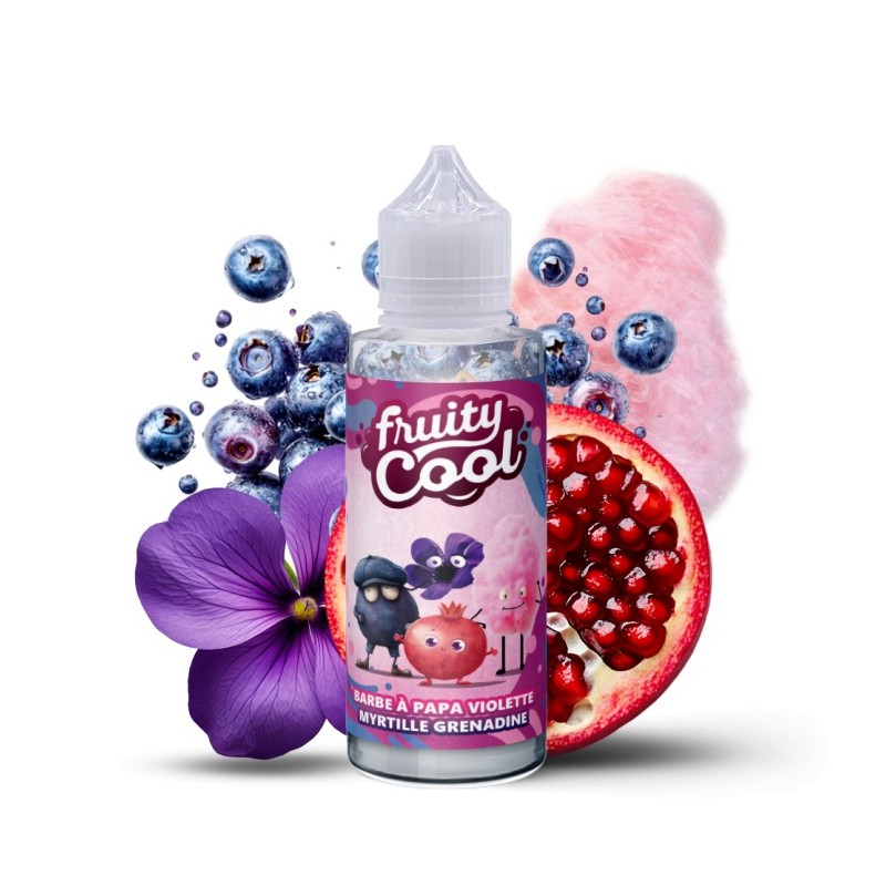 Premix Fruity Cool 100/120ml - Barbe à papa violette myrtille grenadine | Eliq Vapoteur
