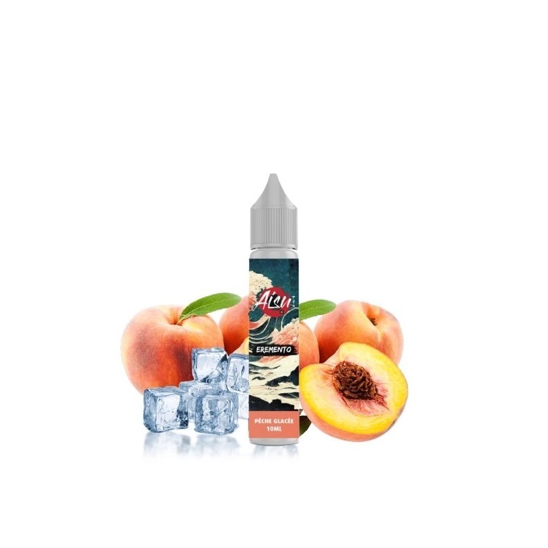 Liquid Aisu Eremento Salt 10ml - Iced Peach 20mg | Eliq Vapoteur
