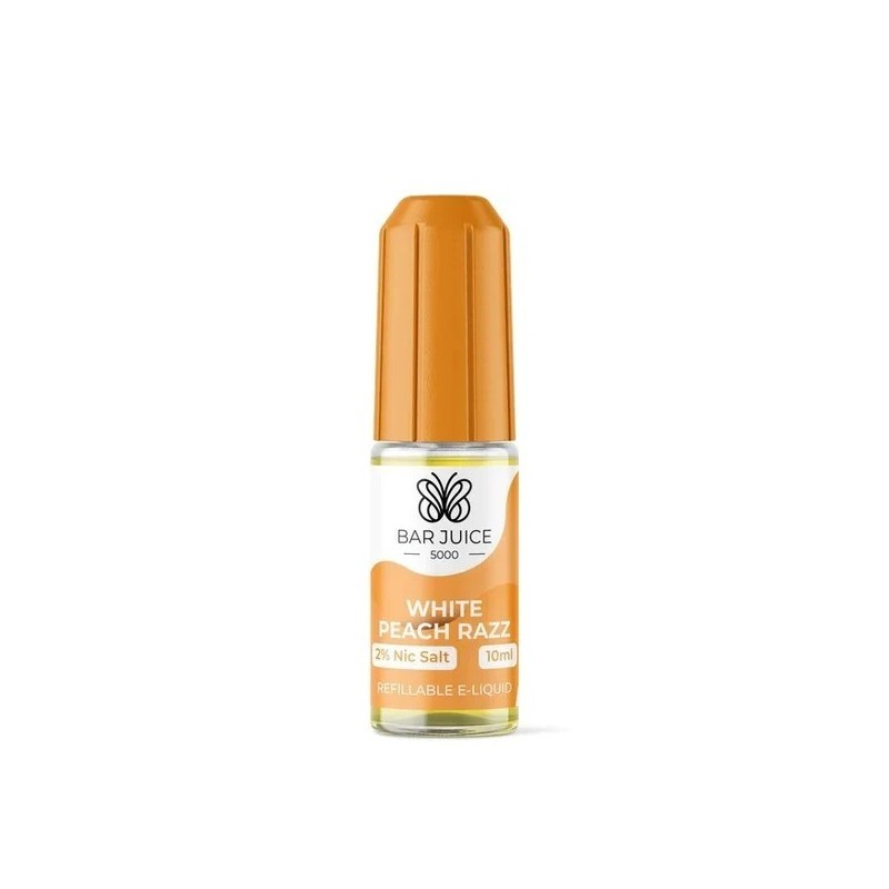 Jus de bar liquide 5000 10ml - Pêche blanche Razz 20mg | Eliq Vapoteur