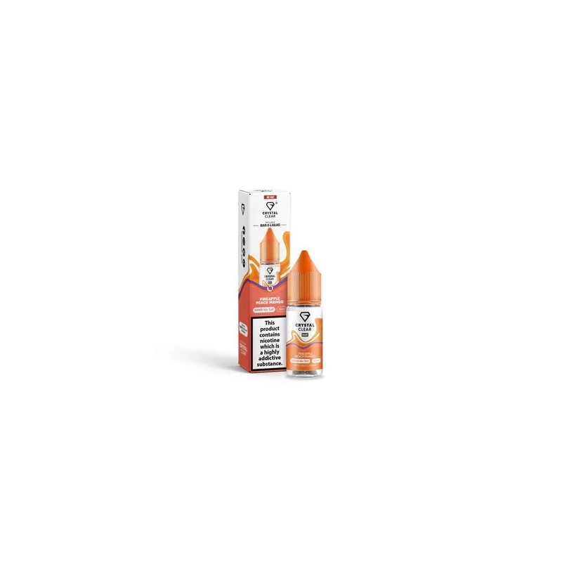 E-liquide Crystal Clear Salts 10ml - Ananas Pêche Mangue 20mg | EliqVapoteur