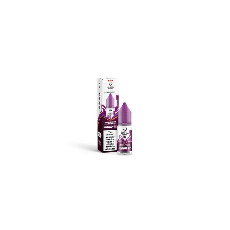 Liquid Crystal Clear Salts 10ml - Passionfruit Orange Guava 20mg | Eliq Vapoteur