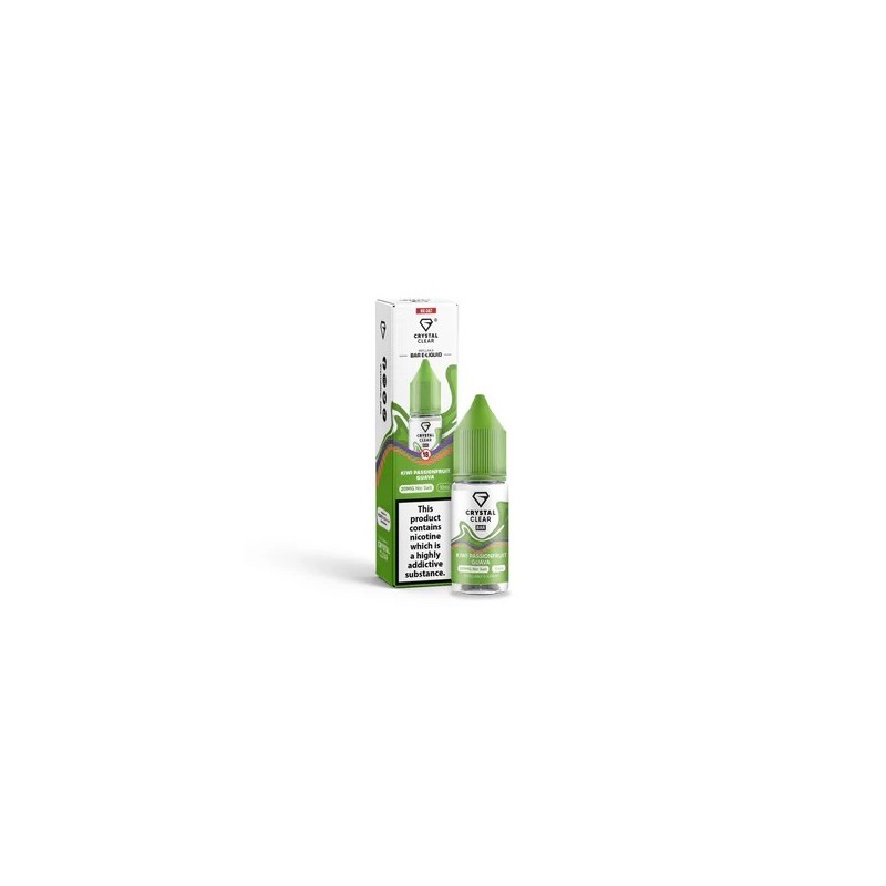 E-liquide Crystal Clear Salts 10ml - Kiwi Passion Fruit Guava 20mg | EliqVapoteur