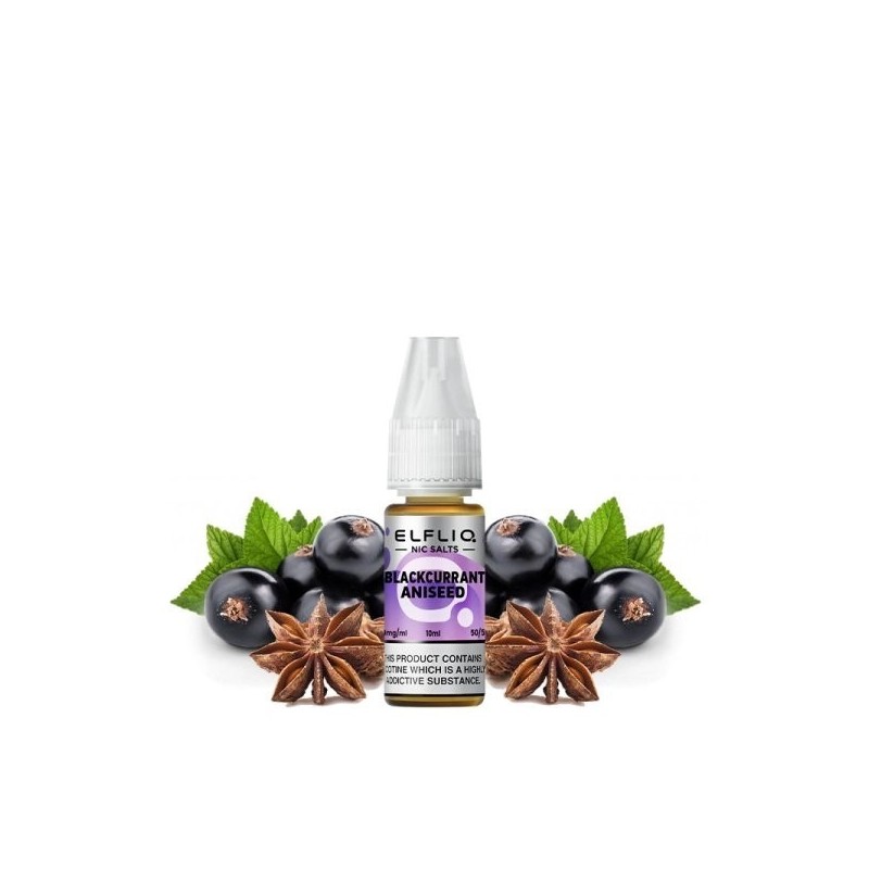 E-liquide Elfbar Elfliq Salt 10ml - Cassis Anis 20mg | EliqVapoteur
