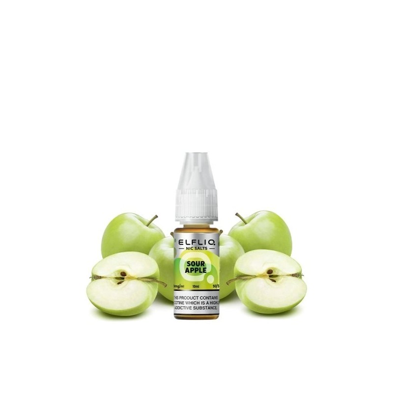 Liquid Elfbar Elfliq Salt 10ml - Sour Apple 20mg | Eliq Vapoteur