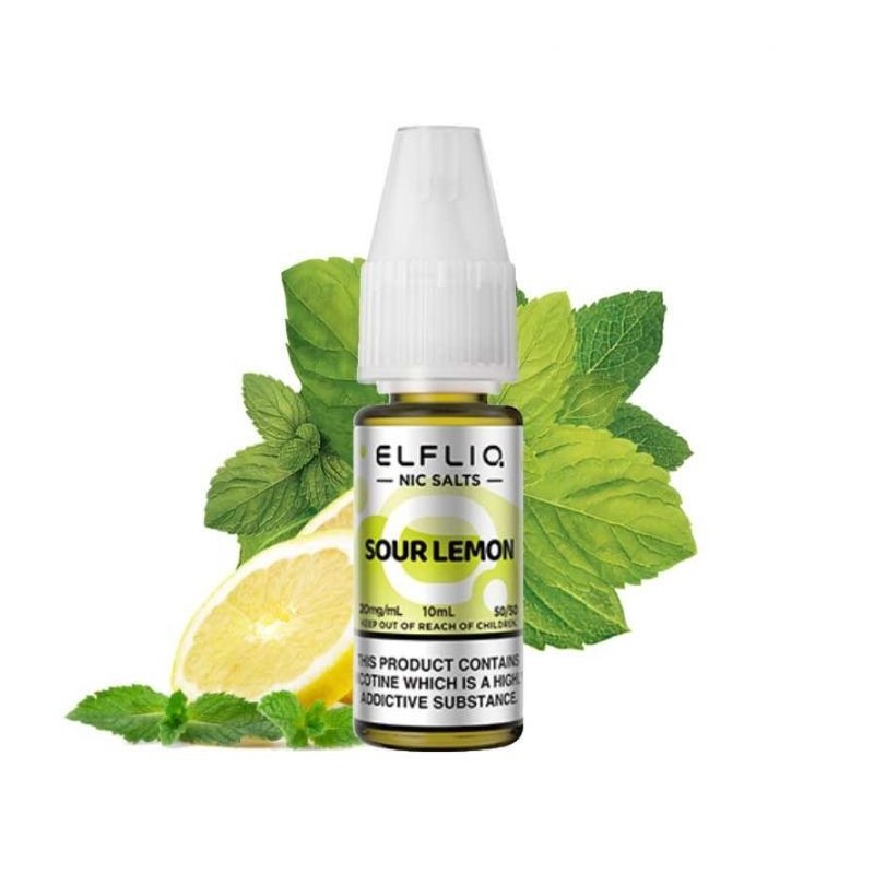 Elfbar Elfliq Salt E-liquid 10ml - Sour Lemon 20mg | EliqVapoteur