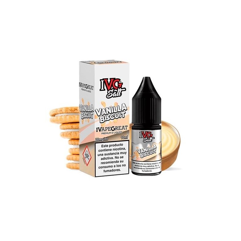 Liquid IVG Salt 20mg/ml - Vanilla Biscuit | Eliq Vapoteur