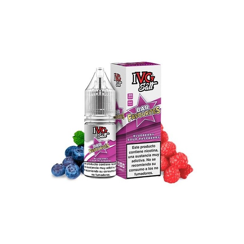 Liquid IVG Favourite Bar Salts 10ml - Blueberry Sour Raspberry 20mg | Eliq Vapoteur