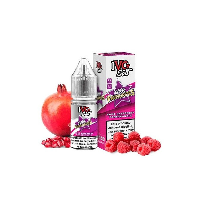 Liquid IVG Favourite Bar Salts 10ml - Sour Raspberry Pomegranate 20mg | Eliq Vapoteur