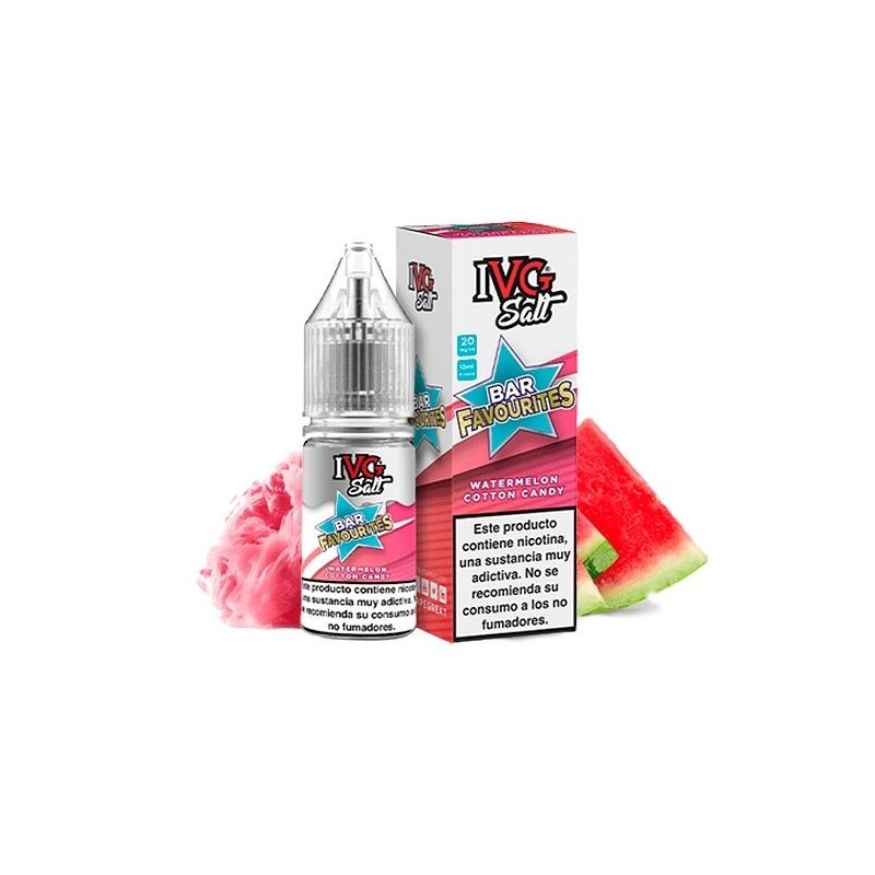 Liquid IVG Favourite Bar Salts 10ml - Watermelon Cotton Candy 20mg | Eliq Vapoteur