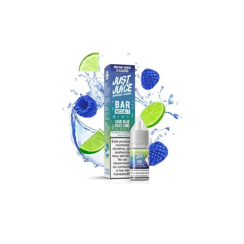 Liquid Just Juice Bar Salt 10ml - Sour Blue Razz Lime 20mg | Eliq Vapoteur