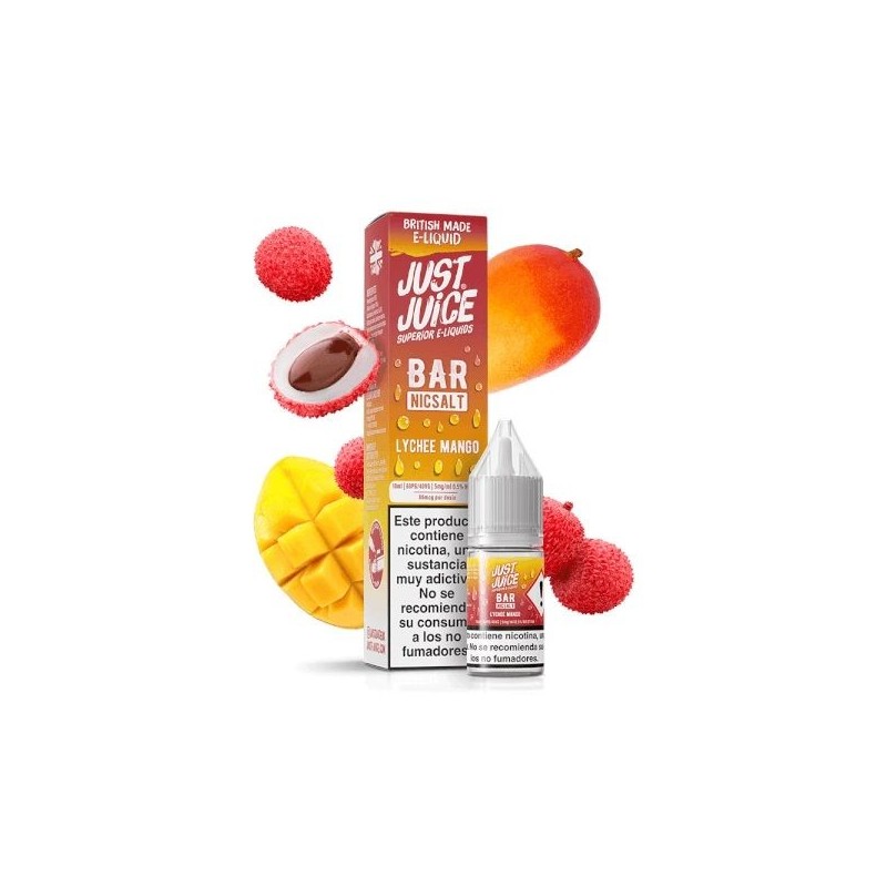 Liquid Just Juice Bar Salt 10ml - Lychee Mango 20mg | Eliq Vapoteur