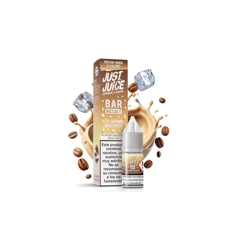 Liquid Just Juice Bar Salt 10ml - Iced Caramel Macchiato 20mg | Eliq Vapoteur