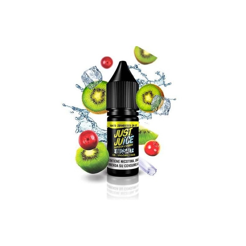 Liquid Just Juice Salts Iconic Fruit 10ml - Kiwi Cranberry On Ice 20mg | Eliq Vapoteur