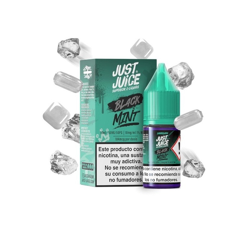 Liquid Just Juice Mint Range 10ml - Black 20mg | Eliq Vapoteur