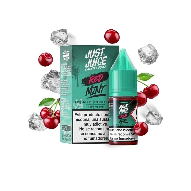 Liquid Just Juice Mint Range 10ml - Red 20mg | Eliq Vapoteur