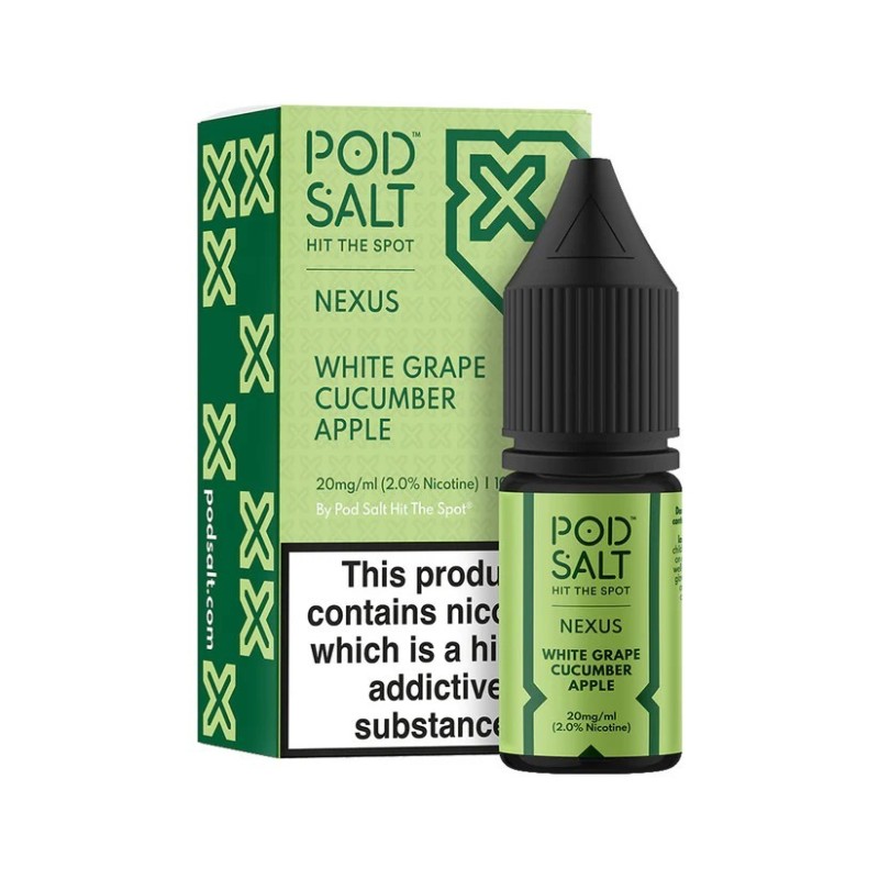 Liquid Pod Salt Nexus - White Grape Cucumber Apple - 10ml - 20mg | Eliq Vapoteur