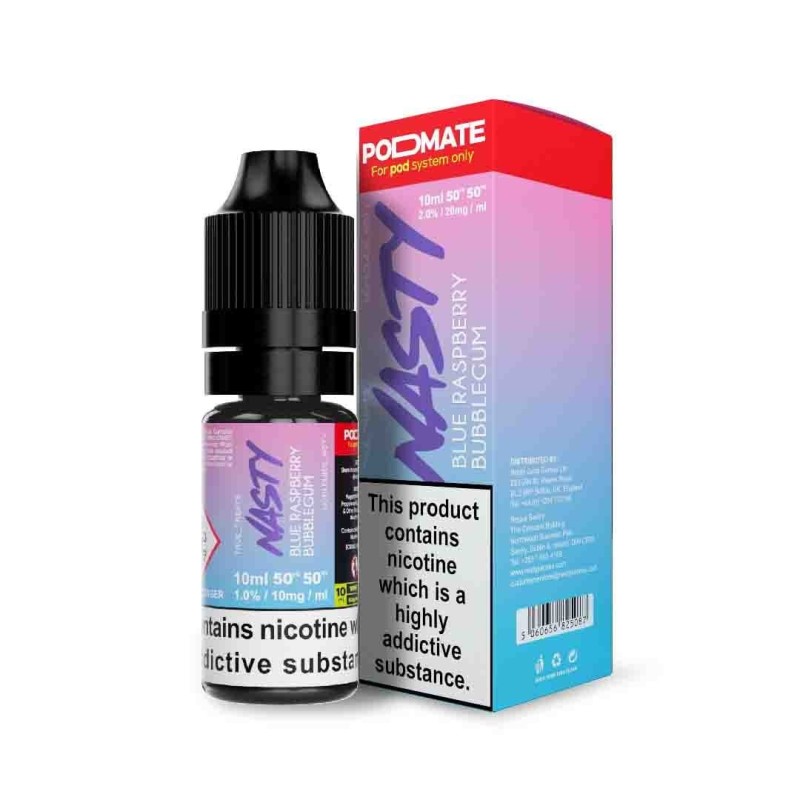 Liquid Nasty Salts 10ml - Blue Raspberry Bubblegum 20mg | Eliq Vapoteur
