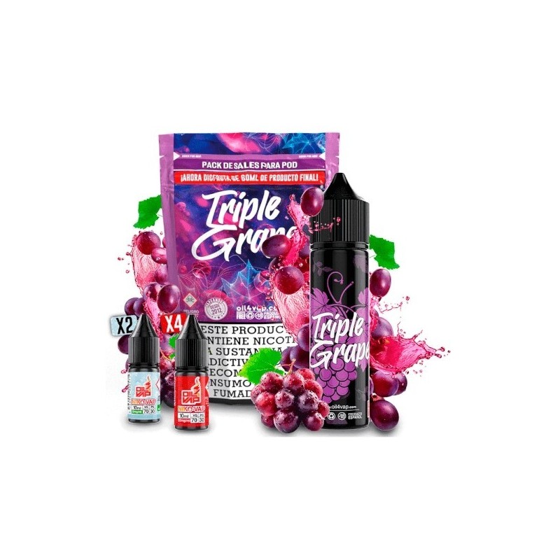 Longfill Oil4vap (Pack) 16/60ml - Triple Grape | Eliq Vapoteur