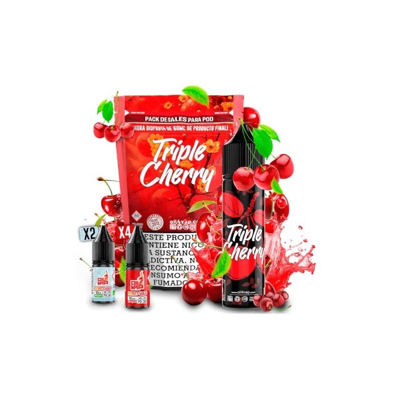 Longfill Oil4vap (Pack) 16/60ml - Triple Cherry | Eliq Vapoteur