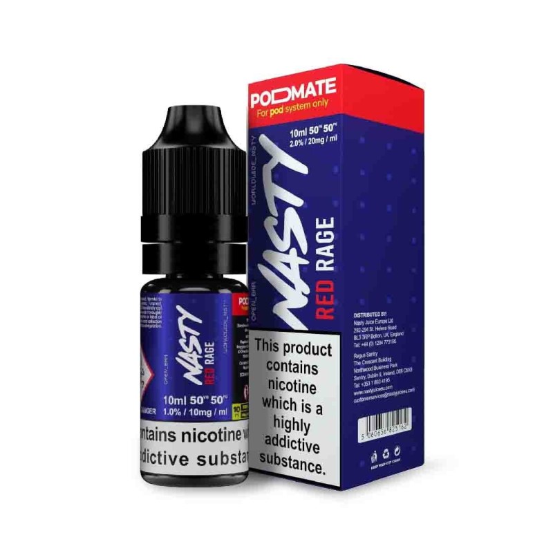 Liquid Nasty Salts 10ml - Red Rage 20mg | Eliq Vapoteur