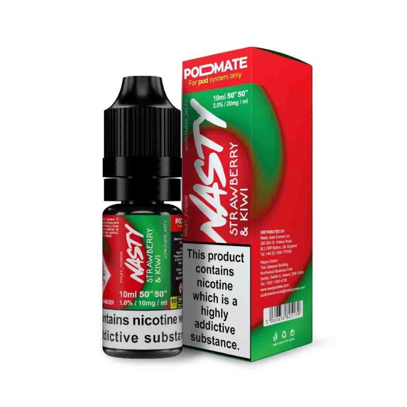 Liquid Nasty Salts 10ml - Fraise & Kiwi 20mg | Eliq Vapoteur