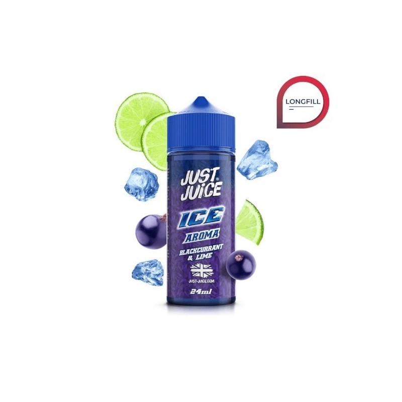 Longfill Just Juice Ice 24/120ml - Blackcurrant Lime | Eliq Vapoteur