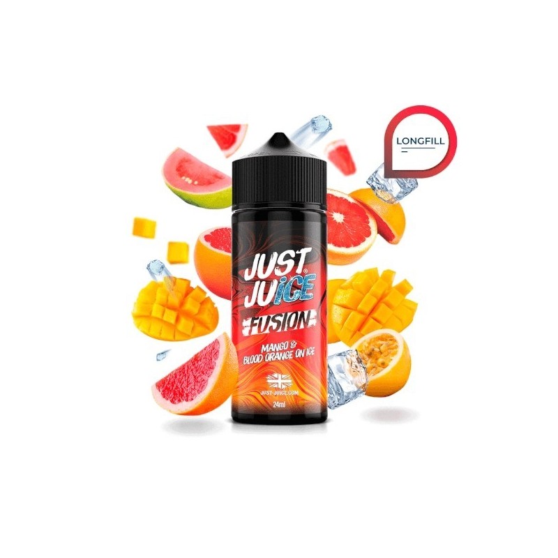 Longfill Just Juice Fusion 24/120ml - Mangue & Orange Sanguine On Ice | EliqVapoteur