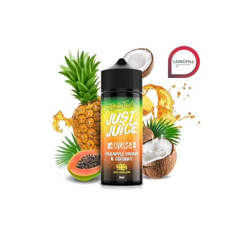 Longfill Just Juice Exotic Fruits 24/120ml - Ananas Papaye Noix de coco | EliqVapoteur