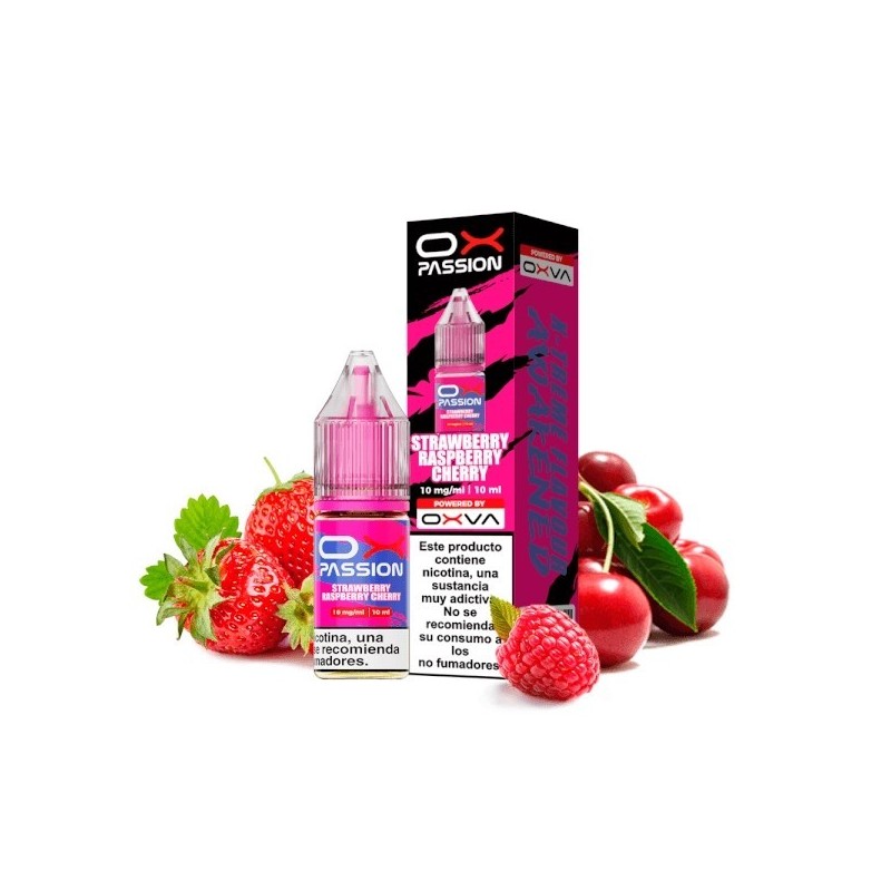 Liquid Oxva OX Passion Salts - Strawberry Raspberry Cherry 10mg | Eliq Vapoteur