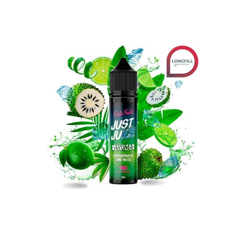 Longfill Just Juice Exotic Fruits 12/60ml - Guanabana Lime On Ice | Eliq Vapoteur