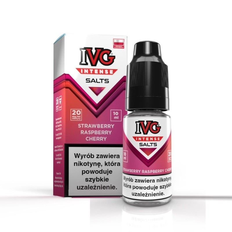 Liquid IVG Intense Salt 10ml - Strawberry Raspberry Cherry 20mg | Eliq Vapoteur