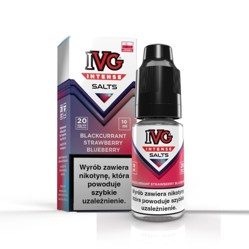 Liquid IVG Intense Salt 10ml - Blackcurrant Strawberry Blueberry 20mg (A25) | Eliq Vapoteur