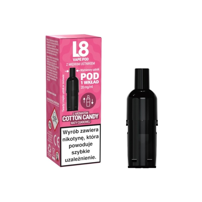 Wkład L8 Vape 800puff 20mg - Barbe à papa (A25) | Eliq Vapoteur