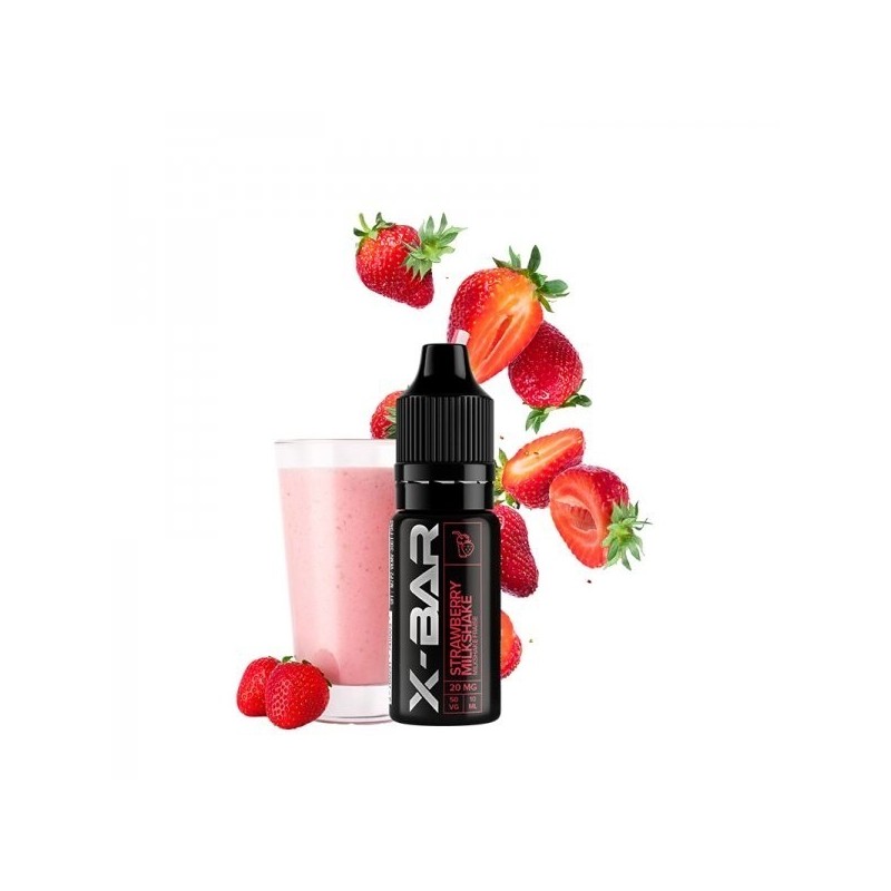 Liquid X-Bar Sel 10ml - Milkshake à la Fraise 20mg | Eliq Vapoteur