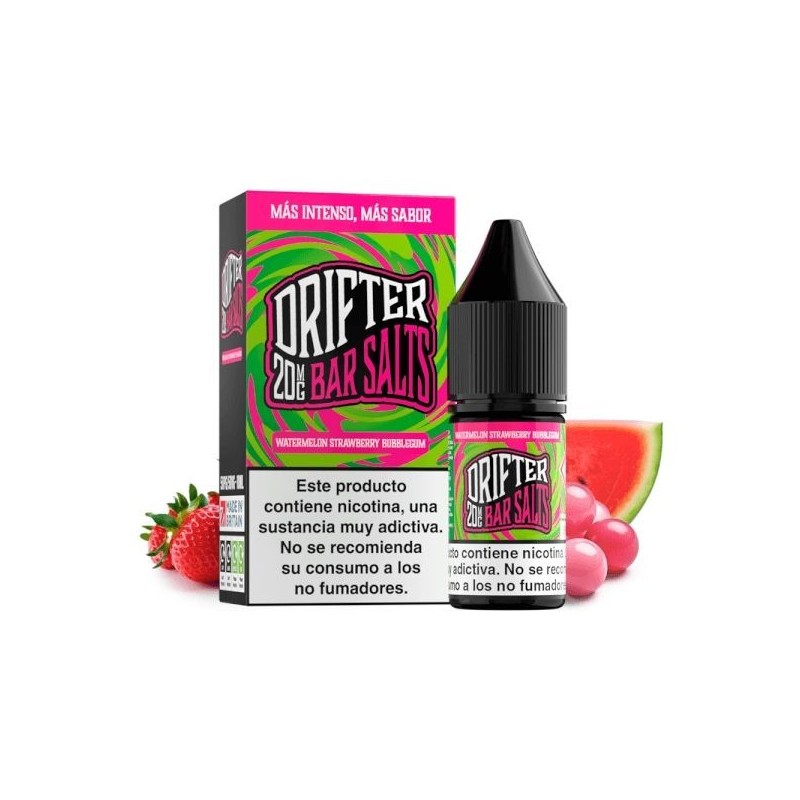 Liquid Drifter Bar Salts 10ml - Watermelon Strawberry Bubblegum 20mg | Eliq Vapoteur