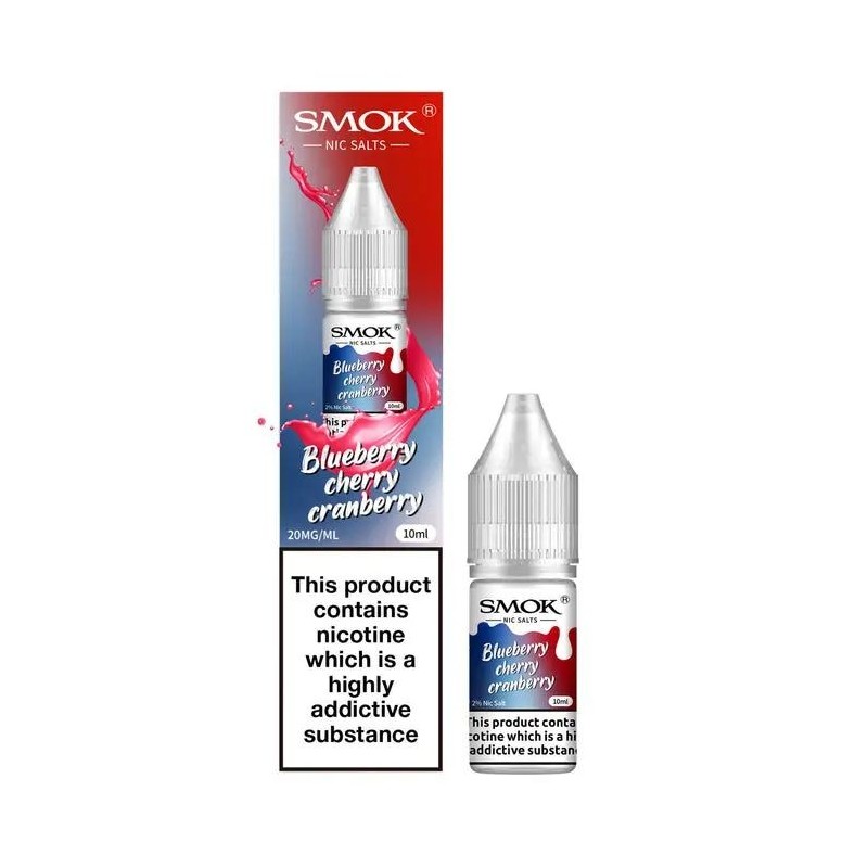 Smok Nic Salts E-liquid 10ml - Blueberry Cherry Cranberry 20mg | EliqVapoteur