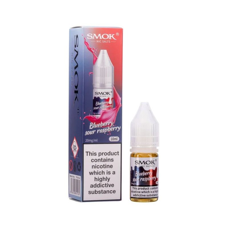 Liquid Smok Nic Salts 10ml - Blueberry Sour Raspberry 20mg | Eliq Vapoteur