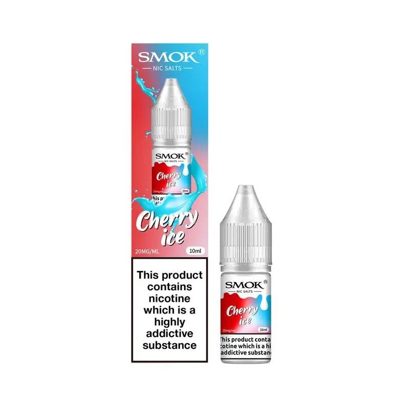 Liquid Smok Nic Salts 10ml - Cherry Ice 20mg | Eliq Vapoteur
