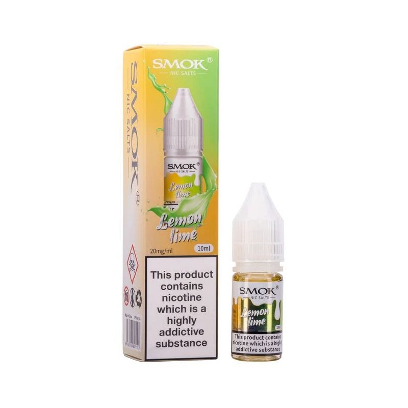 Liquid Smok Nic Salts 10ml - Lemon Lime 20mg | Eliq Vapoteur