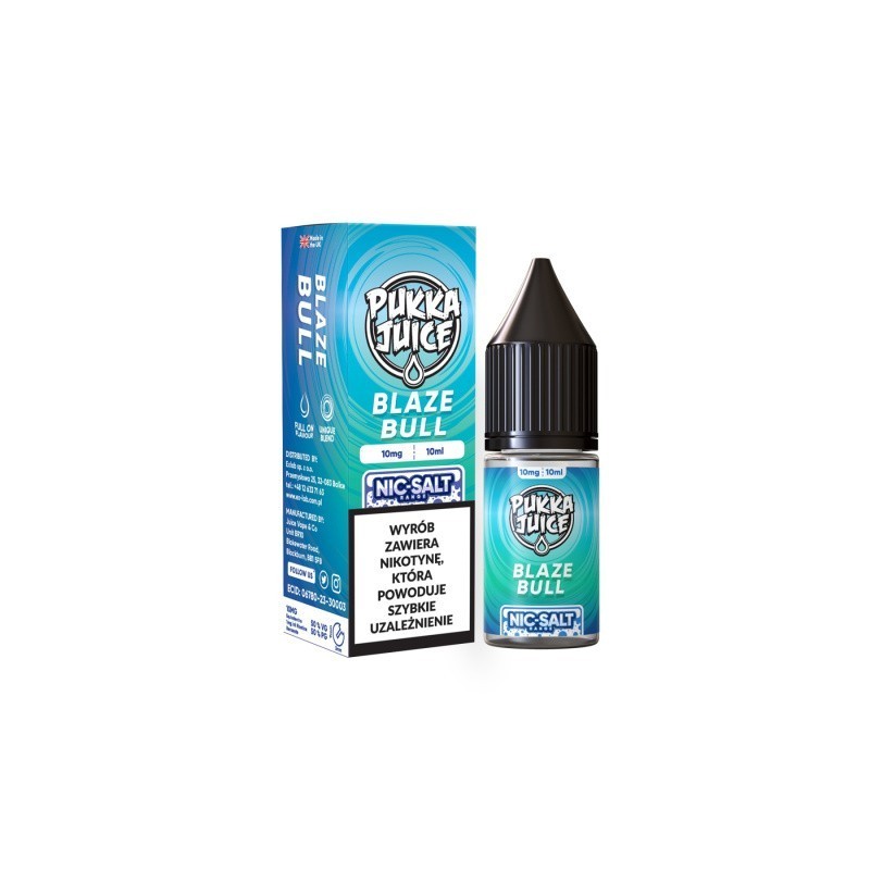 Liquid Pukka Juice Salt 10ml - Blaze Bull 10mg | Eliq Vapoteur