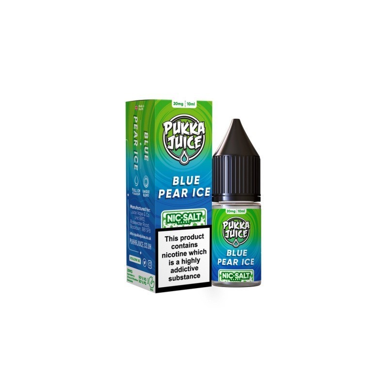 E-liquide Pukka Juice Salt 10ml - Blue Pear Ice 10mg | EliqVapoteur