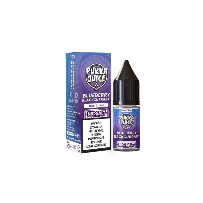 Liquid Pukka Juice Salt 10ml - Blueberry Blackcurrant 10mg | Eliq Vapoteur