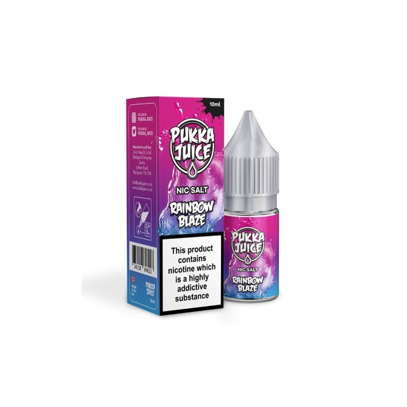 Liquid Pukka Juice Salt 10ml - Rainbow Blaze 10mg | Eliq Vapoteur