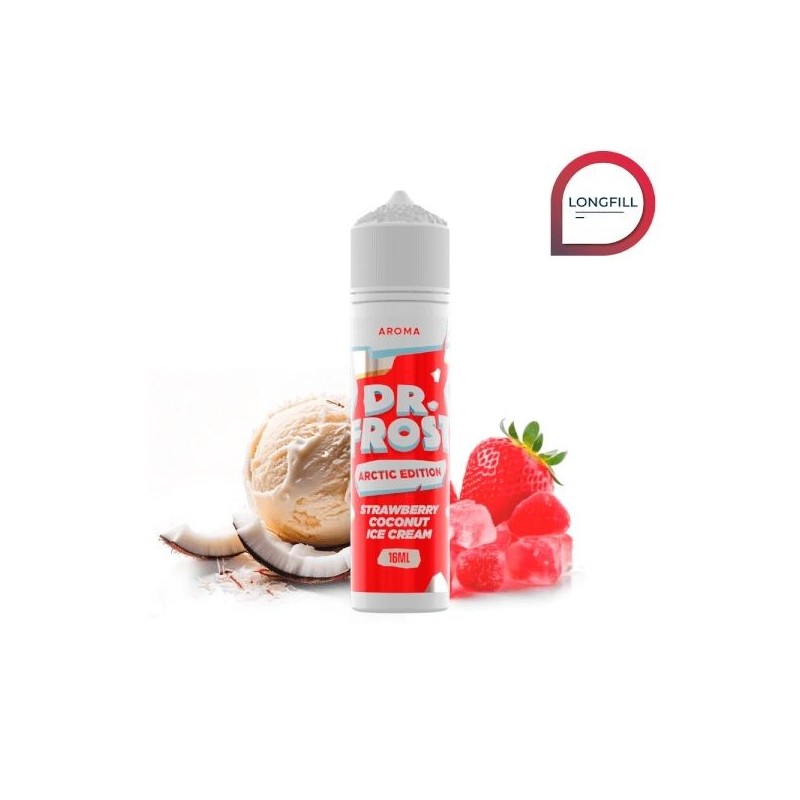 Longfill Dr Frost 16/60ml - Strawberry Coconut Ice Cream | Eliq Vapoteur