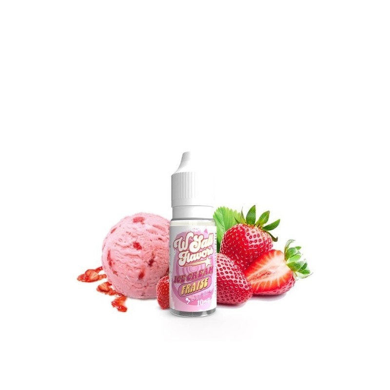 Liquid Wsalt Flavor 10ml - Ice Cream Strawberry 10mg | Eliq Vapoteur