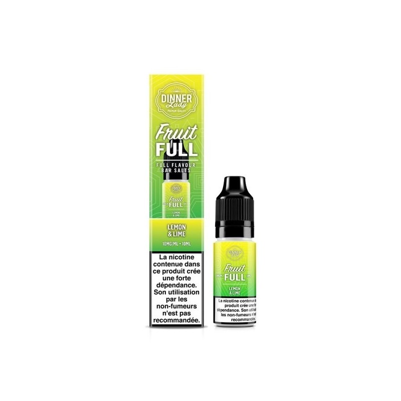 Liquid Dinner Lady Fruit Full Salt 10ml - Citron & Lime 20mg | Eliq Vapoteur